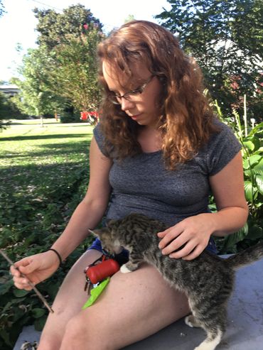 Pet Sitter with cat in South Nashville