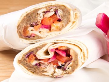 vegan pureed lentil wrap 