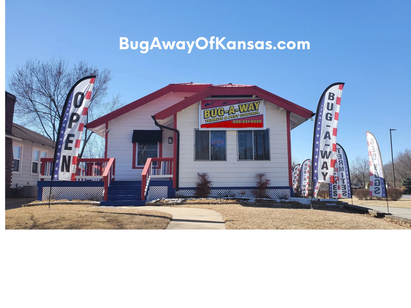 BugAwayOfKansas services Southeast and all of Kansas: Pittsburg, Parsons, Fort Scott, 