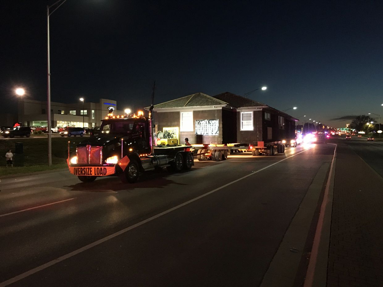 Vehicles being driven at night on the highway