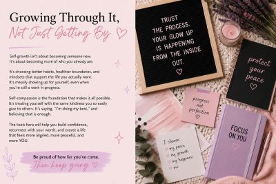 Inspirational self-growth and encouragement messages.