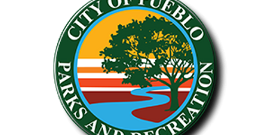 City of Pueblo Parks and Recreation logo with a tree and river.