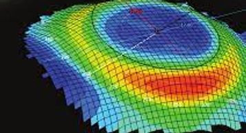 Image shows corneal topography which can help identify eye diseases early