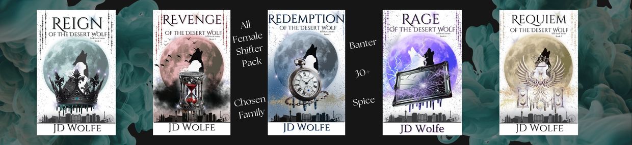 Book covers of the Desert Wolf series by JD Wolfe.