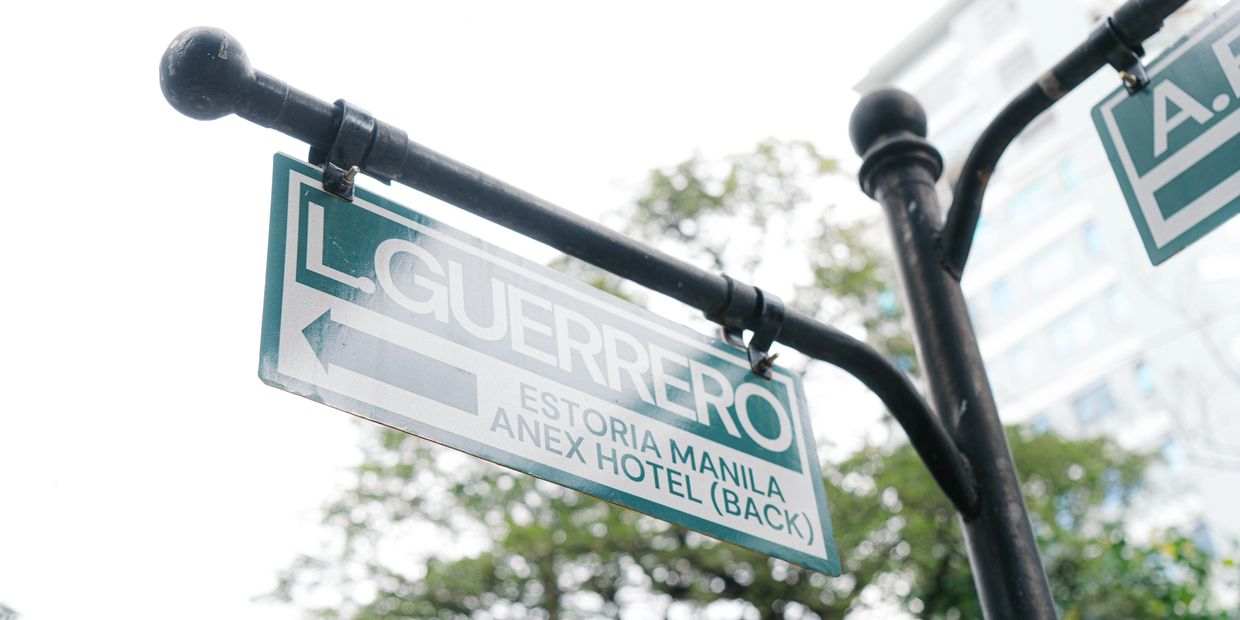 Street sign for L. Guerrero near Estoria Manila Anex Hotel.