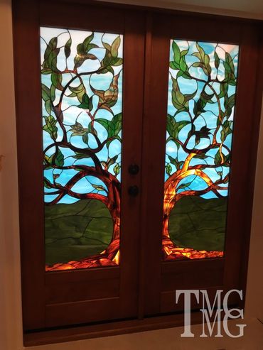 Altadena, CA, stained glass door