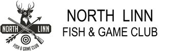 Logo of North Linn Fish &amp; Game Club with a deer and crossed fishing rods.