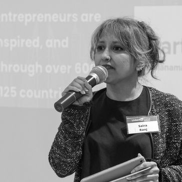 Saira Ranj teaching public speaking in Manama
