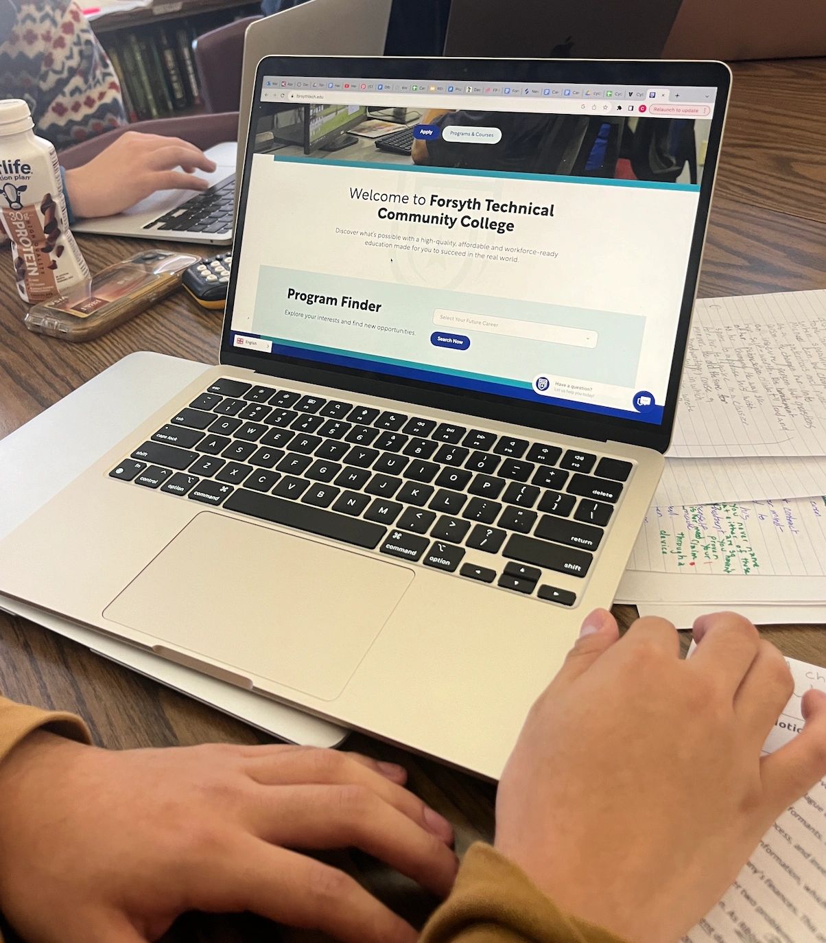 Ponce-Medina works on his asynchronous Forsyth Tech classes. Ponce-Medina works on his asynchronous Forsyth Tech classes.