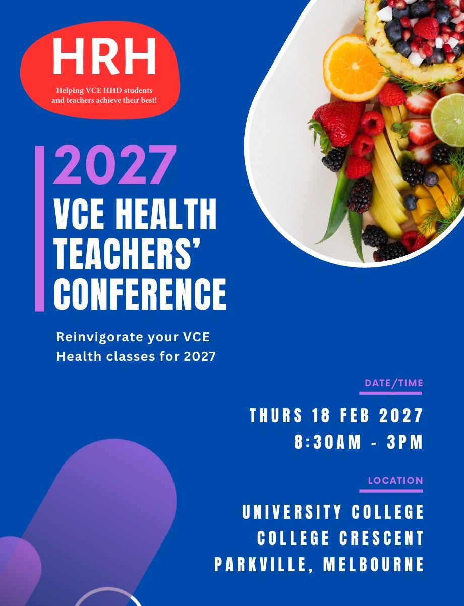 2027 VCE Health Teachers’ Conference announcement.