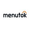 Minimalist logo of 'menutok' with an orange accent on the letter 'k'.
