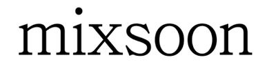Logo of the brand 'mixsoon' in a simple black serif font.