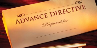 Advance directive document with a pen.
