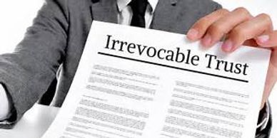 Person holding an irrevocable trust document.