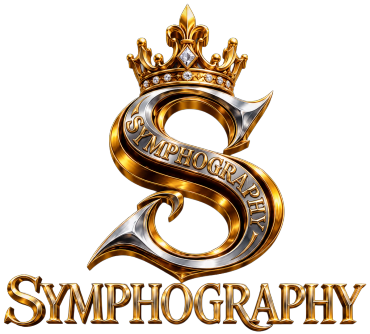 Golden and silver logo with a crown.
