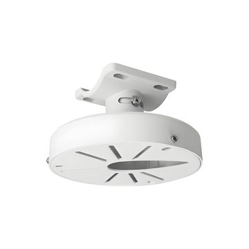 White ceiling or wall mounting bracket with adjustable base.