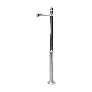 Stainless steel outdoor water faucet stand.