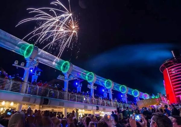 Fireworks onboard the Disney Cruise