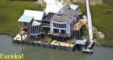 Aerial view of Eureka!, on Deep Hole Creek, Chincoteague, Virginia