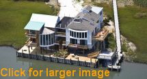 Aerial view of Eureka!, on Deep Hole Creek, Chincoteague, Virginia