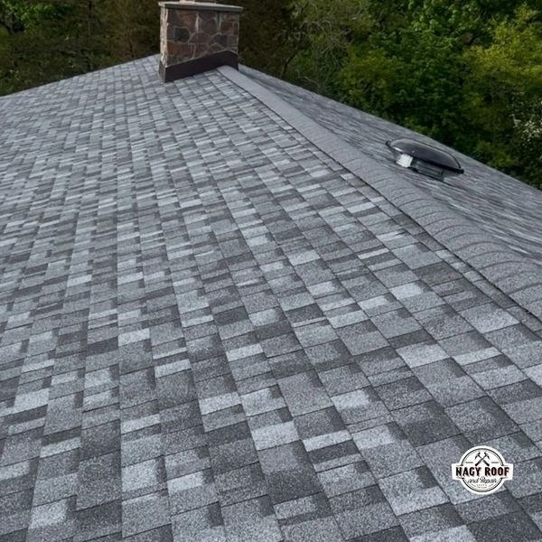 New roof replacement. Owens Corning Duration shingles. Slate Stone Gray. By
Nagy Roof and Repair