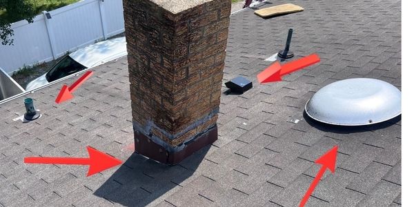 Roof penetrations on a leaking roof 