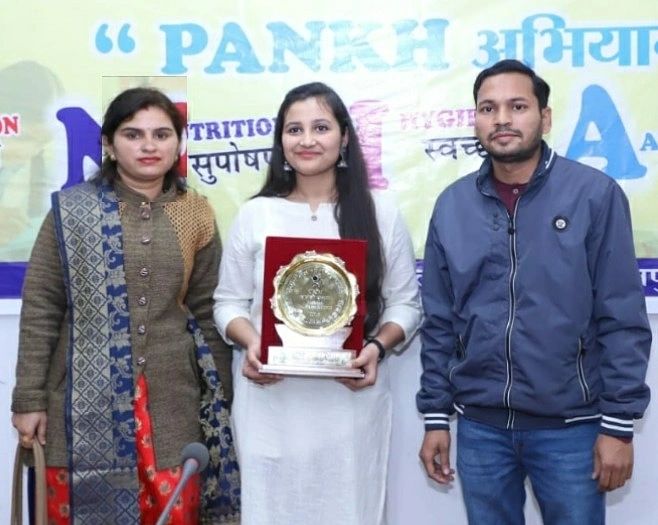 Our Director & HR mam with Brand Ambassador during National Balshri Acting Award Program Bhopal 