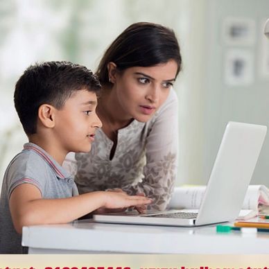 Tutor with Student during online classes Home tutor bhopal home tuition personal tutor bhopal 
Lady 