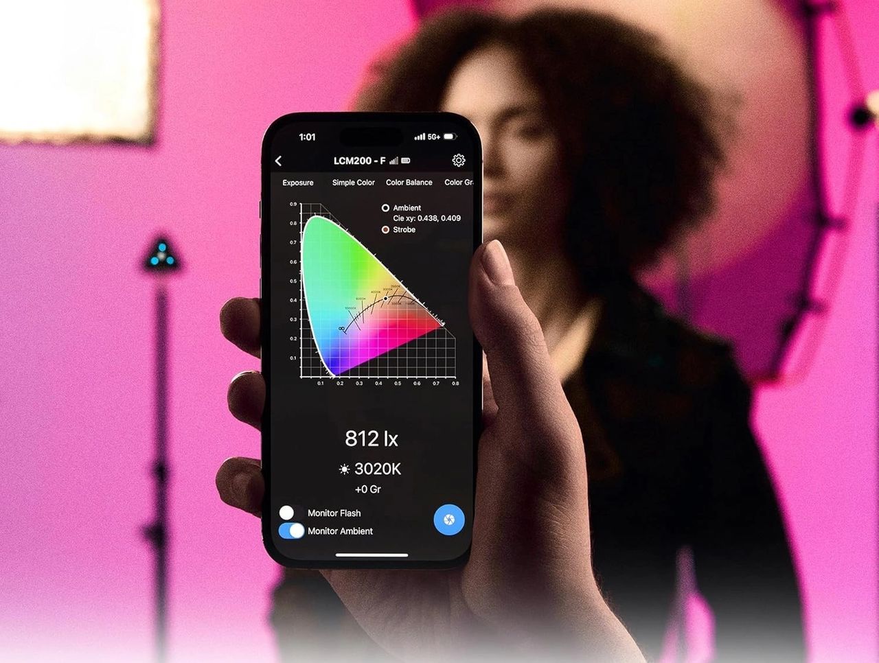 Professional color meter used for live event camera shading and color matching