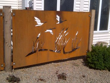 Custom Metal Garden Art, Landscape Contractor, Pool Equipment Screen, Customized Design with Steel