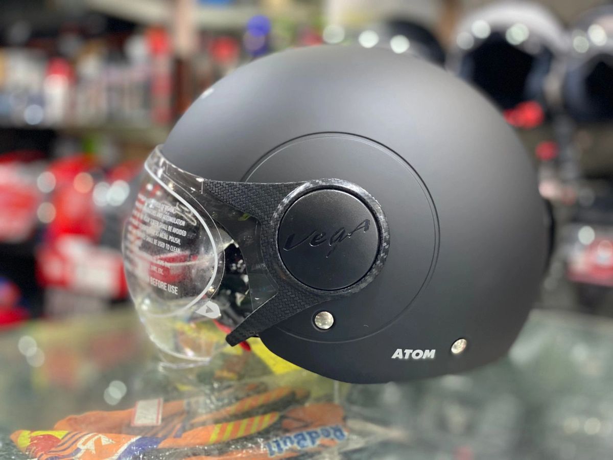 VEGA ATOM HALF FACE HELMET (MATT BLACK)