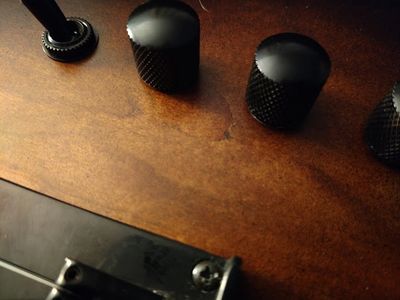 baritone telecaster knobs, switches, bridge with cherry top and tobacco burst nitrocellulose finish