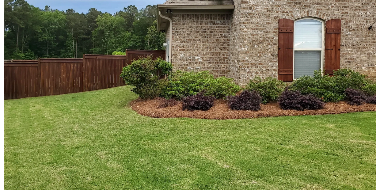 Clean cut yard after a landscaping service
