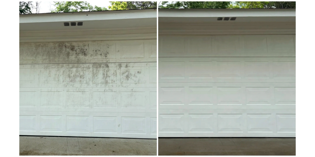 Before and after a soft washing service