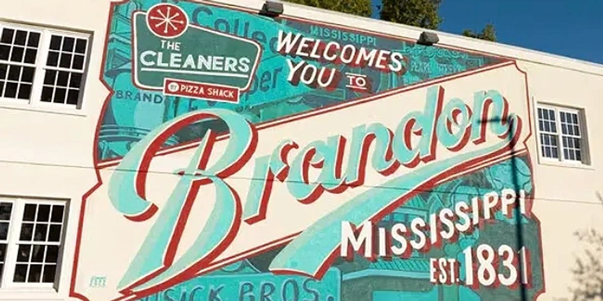 Welcome mural in Brandon, MS