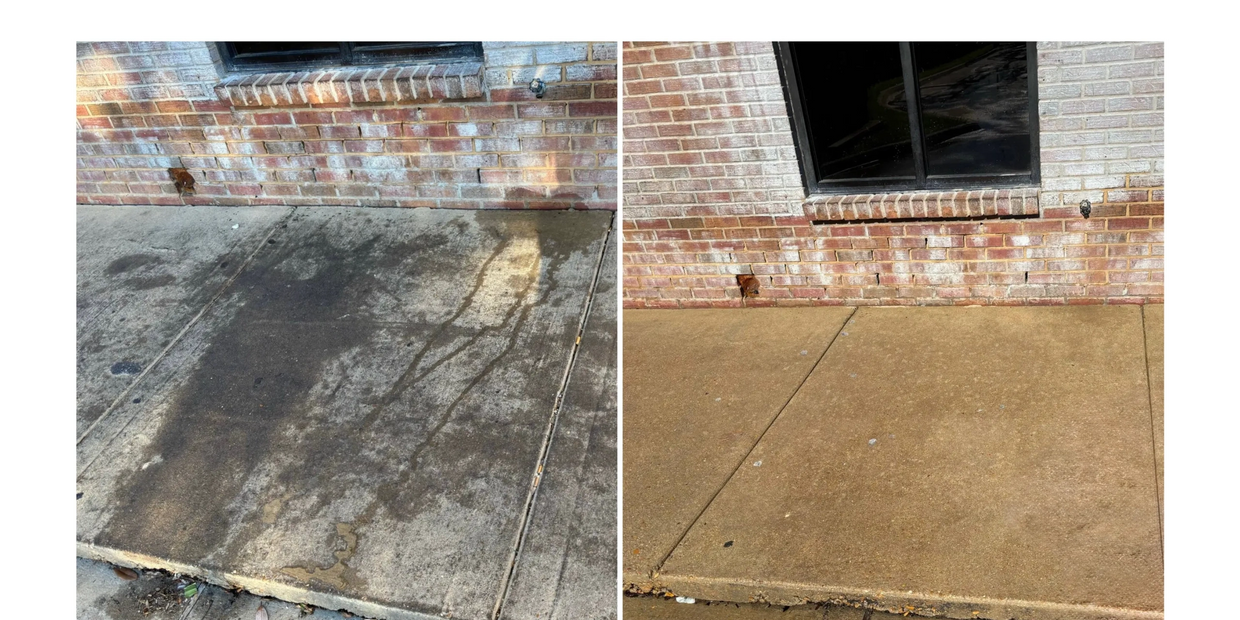 Before and after a pressure washing service