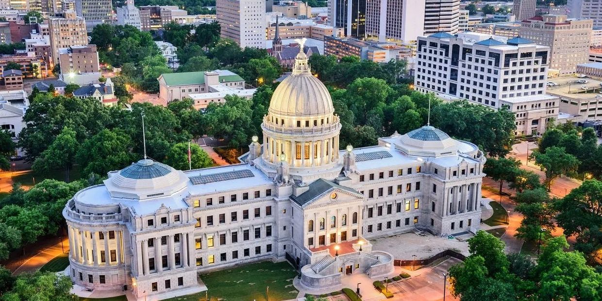 The Mississippi State Capitol in Jackson, MS