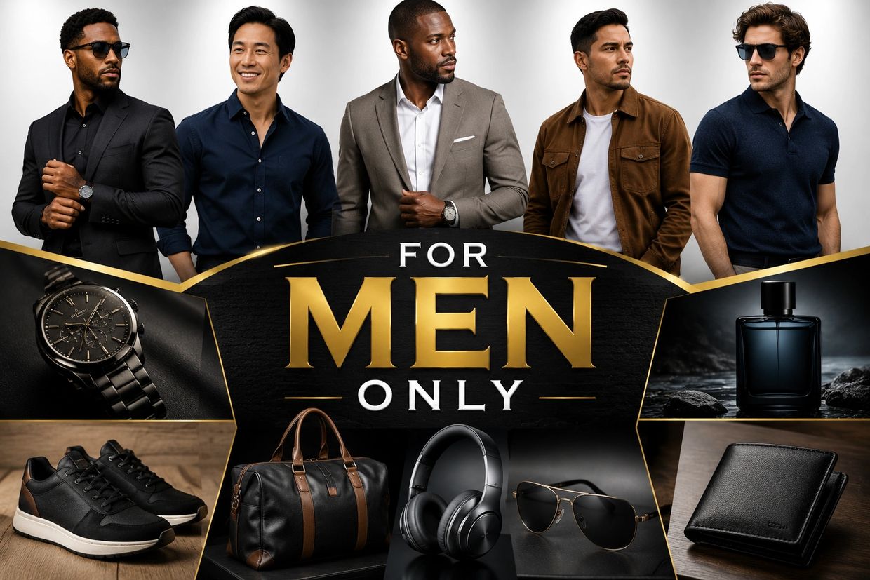 Fashion and accessories for men only.
