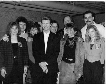 David Bowie with me hiding behind my friend’s head!