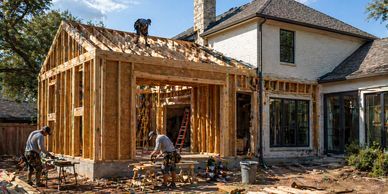 Home addition in construction phase