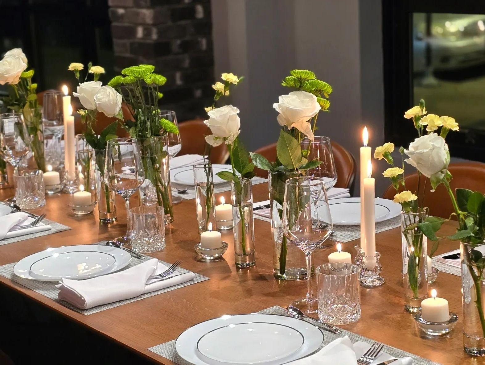 table set-up for private events