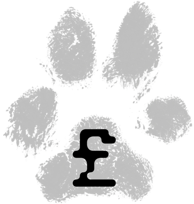 Animal paw print with a stylized letter F inside.