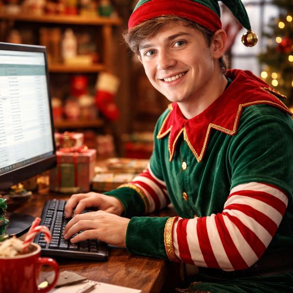 Santa's Head Elf Making a list