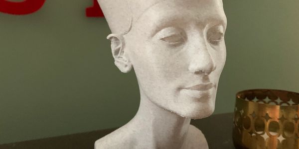 Secret scan of Nefertiti from the Egyptian Museum of Berlin. Now a part of the home decor.