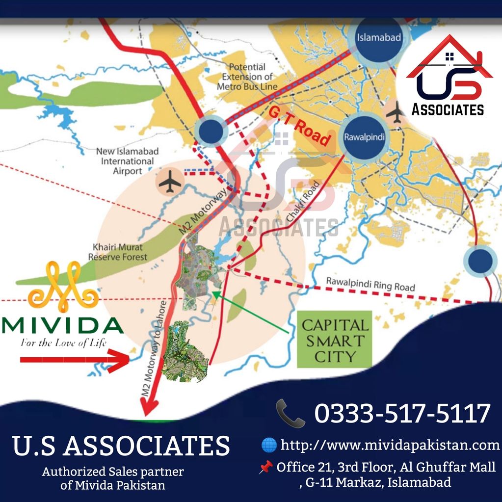 Mivida Pakistan and Capital Smart Location Map