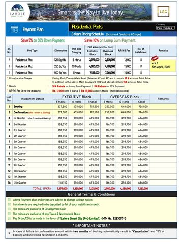 Lahore Smart City New Payment Plan. 