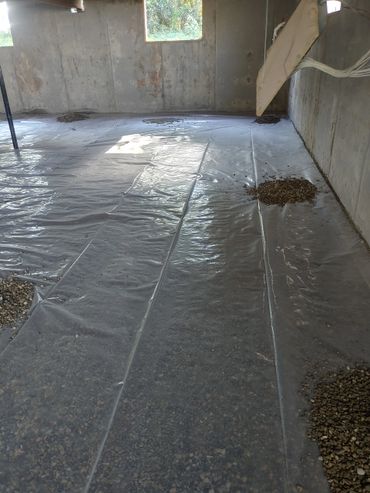 Basement floor back-fill and poly install
