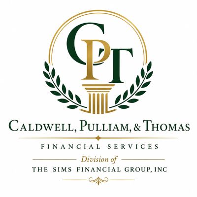 Logo for Caldwell, Pulliam, &amp; Thomas Financial Services with a classical column and laurel wreath.