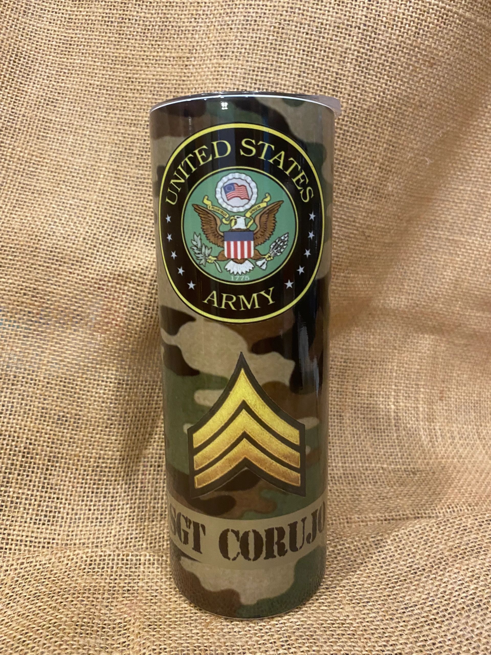 Military Theme 20oz Tumbler made for my husband Michael, a Disabled Veteran that lives proud every d
