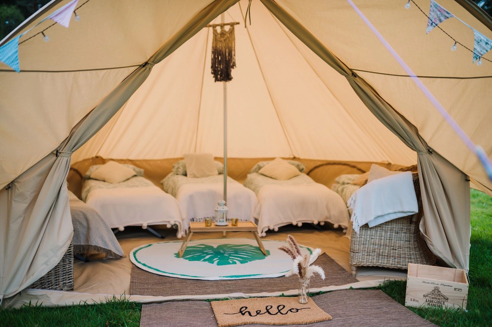 Green Palm and Tropical Bell Tent Styles